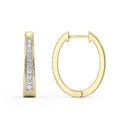 1/4 Carat Lab-Grown Diamond Classic Offset Oval Hoop Earrings