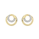 1/4 Carat Lab-Grown Diamond Double Circle Swirl Stud Earrings