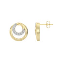 1/4 Carat Lab-Grown Diamond Double Circle Swirl Stud Earrings