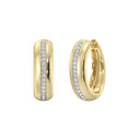 1/4 Carat Lab-Grown Diamond Domed Huggie Hoop Earrings in Gold Plated Brass