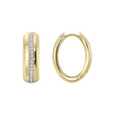 1/4 Carat Lab-Grown Diamond Domed Huggie Hoop Earrings in Gold Plated Brass