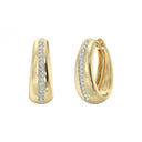 1/4 Carat Lab-Grown Diamond Modern Domed Oval Hoop Earrings
