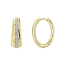 1/4 Carat Lab-Grown Diamond Modern Domed Oval Hoop Earrings