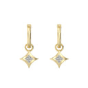 1/10 Carat Lab-Grown Diamond Twinkle Star Charm Huggie Hoop Earrings in Gold Plated Brass