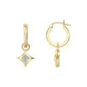 1/10 Carat Lab-Grown Diamond Twinkle Star Charm Huggie Hoop Earrings in Gold Plated Brass