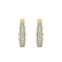 1/4 Carat Lab-Grown Diamond Graduated Pavé Oval Hoop Earrings