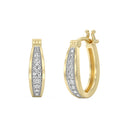 1/4 Carat Lab-Grown Diamond Graduated Pavé Oval Hoop Earrings