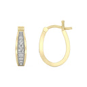 1/4 Carat Lab-Grown Diamond Graduated Pavé Oval Hoop Earrings