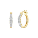 1/4 Carat Lab-Grown Diamond Graduated Scalloped Hoop Earrings