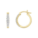 1/4 Carat Lab-Grown Diamond Graduated Scalloped Hoop Earrings