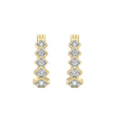 1/4 Carat Lab-Grown Diamond Rhombus Station Hoop Earrings