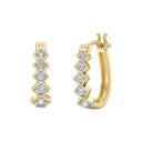 1/4 Carat Lab-Grown Diamond Rhombus Station Hoop Earrings