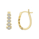 1/4 Carat Lab-Grown Diamond Rhombus Station Hoop Earrings