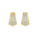 1/4 Carat Lab-Grown Diamond Two-Tone Multi-Row J-Hoop Earrings