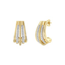 1/4 Carat Lab-Grown Diamond Two-Tone Multi-Row J-Hoop Earrings