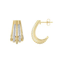 1/4 Carat Lab-Grown Diamond Two-Tone Multi-Row J-Hoop Earrings