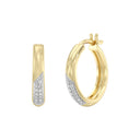 1/6 Carat Lab-Grown Diamond Split Design Pavé Hoop Earrings