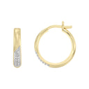 1/6 Carat Lab-Grown Diamond Split Design Pavé Hoop Earrings