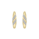 1/10 Carat Lab-Grown Diamond Domed J-Hoop Earrings in Gold Plated Brass