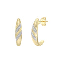 1/10 Carat Lab-Grown Diamond Domed J-Hoop Earrings in Gold Plated Brass