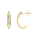 1/10 Carat Lab-Grown Diamond Domed J-Hoop Earrings in Gold Plated Brass