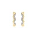 1/10 Carat Lab-Grown Diamond Zigzag J-Hoop Earrings in Gold Plated Brass
