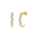 1/10 Carat Lab-Grown Diamond Zigzag J-Hoop Earrings in Gold Plated Brass