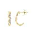 1/10 Carat Lab-Grown Diamond Zigzag J-Hoop Earrings in Gold Plated Brass