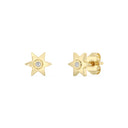 1/50 Carat Lab-Grown Diamond Six-Point Star Stud Earrings in Gold Plated Brass