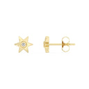 1/50 Carat Lab-Grown Diamond Six-Point Star Stud Earrings in Gold Plated Brass