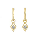 1/10 Carat Lab-Grown Diamond Half-Open Kite Charm Huggie Hoop Earrings in Gold Plated Brass