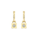 1/10 Carat Lab-Grown Diamond Bold X Charm Huggie Hoop Earrings in Gold Plated Brass
