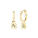 1/10 Carat Lab-Grown Diamond Bold X Charm Huggie Hoop Earrings in Gold Plated Brass