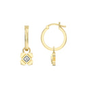 1/10 Carat Lab-Grown Diamond Bold X Charm Huggie Hoop Earrings in Gold Plated Brass