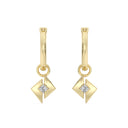 1/10 Carat Lab-Grown Diamond Offset Angle Charm Huggie Hoop Earrings in Gold Plated Brass