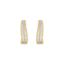 1/4 Carat Lab-Grown Diamond Wavy Three-Row Hoop Earrings