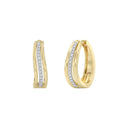 1/4 Carat Lab-Grown Diamond Wavy Three-Row Hoop Earrings