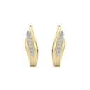 1/6 Carat Lab-Grown Diamond Elegant Flowing J-Hoop Earrings
