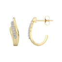 1/6 Carat Lab-Grown Diamond Elegant Flowing J-Hoop Earrings
