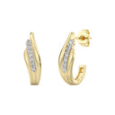 1/6 Carat Lab-Grown Diamond Elegant Flowing J-Hoop Earrings