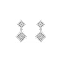 1/10 Carat Lab-Grown Diamond Double Rhombus Dangle Earrings in Brass