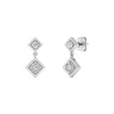 1/10 Carat Lab-Grown Diamond Double Rhombus Dangle Earrings in Brass