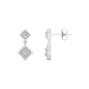 1/10 Carat Lab-Grown Diamond Double Rhombus Dangle Earrings in Brass
