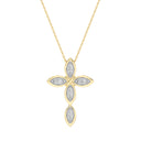 1/4 Carat Lab-Grown Diamond Marquise Petal Cross Pendant