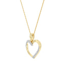 1/10 Carat Lab-Grown Diamond Romantic Swirl Heart Pendant in Gold Plated Brass