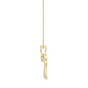 1/10 Carat Lab-Grown Diamond Romantic Swirl Heart Pendant in Gold Plated Brass