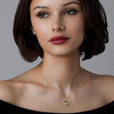 1/10 Carat Lab-Grown Diamond Romantic Swirl Heart Pendant in Gold Plated Brass