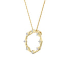 1/10 Carat Lab-Grown Diamond Faceted Eternity Circle Pendant in Gold Plated Brass