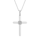 1/10 Carat Lab-Grown Diamond Faceted Cross Pendant in Brass