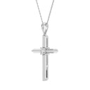 1/10 Carat Lab-Grown Diamond Faceted Cross Pendant in Brass